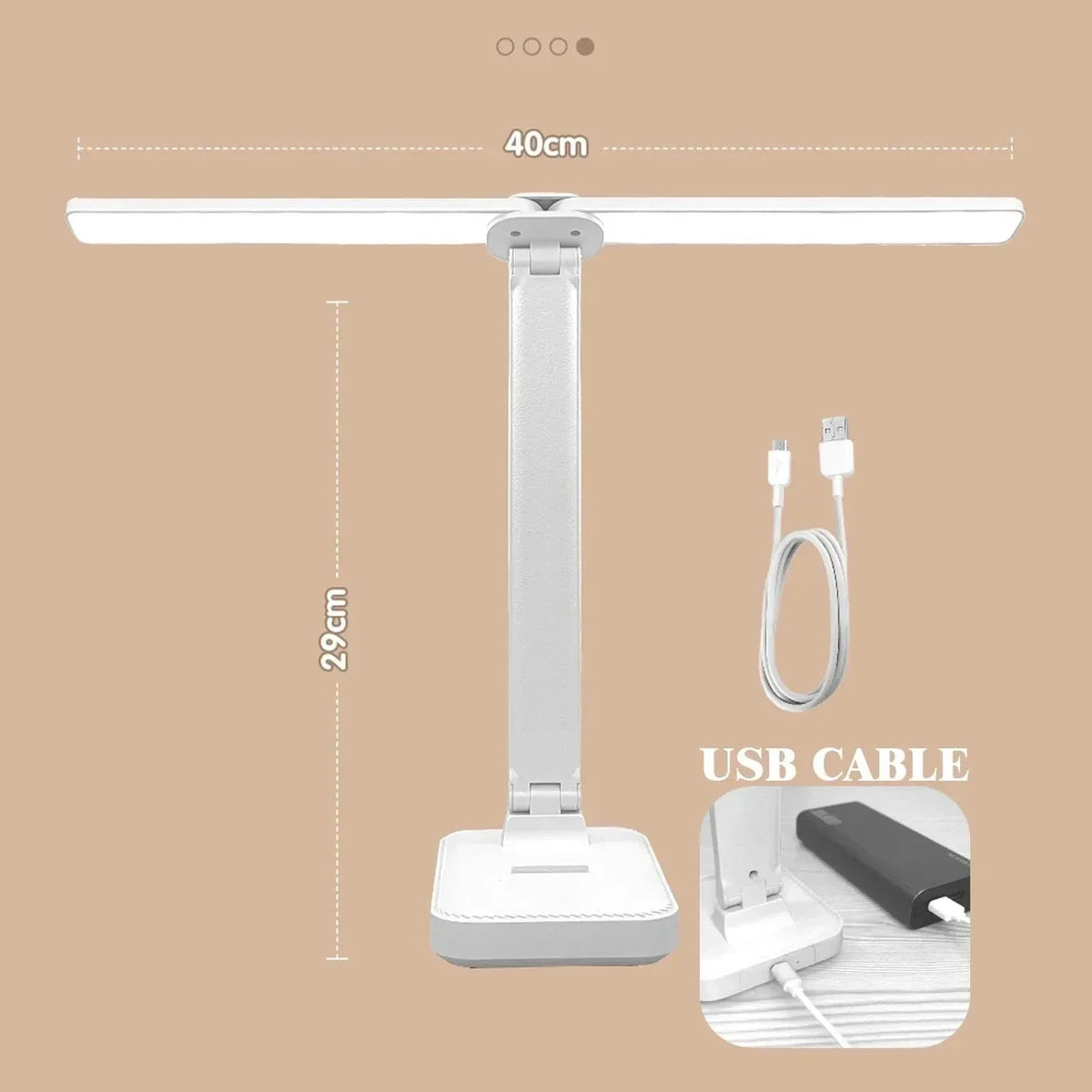 LED-Schreibtischlampe - Kabellos - Über USB wiederaufladbar - Dimmbare Helligkeit - Zusammenklappbares Design - Augenschonend - In mehreren Farben erhältlich