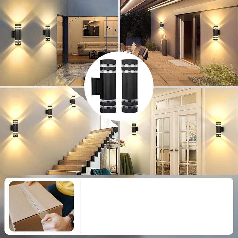 LED-Aussenwandleuchte – Modernes Up-and-Down-Design mit Schutzart IP65 und E27-Fassung