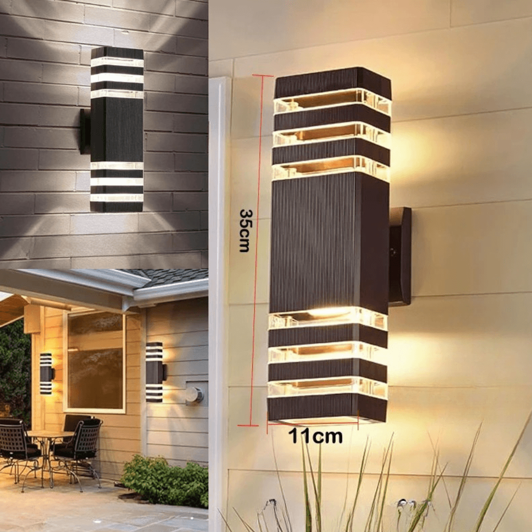 LED-Aussenwandleuchte – Modernes Up-and-Down-Design mit Schutzart IP65 und E27-Fassung