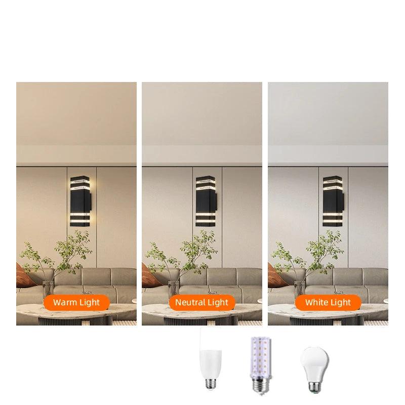 LED-Aussenwandleuchte – Modernes Up-and-Down-Design mit Schutzart IP65 und E27-Fassung
