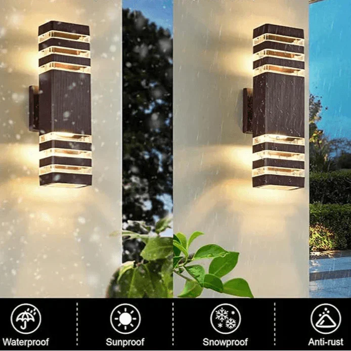 LED-Aussenwandleuchte – Modernes Up-and-Down-Design mit Schutzart IP65 und E27-Fassung