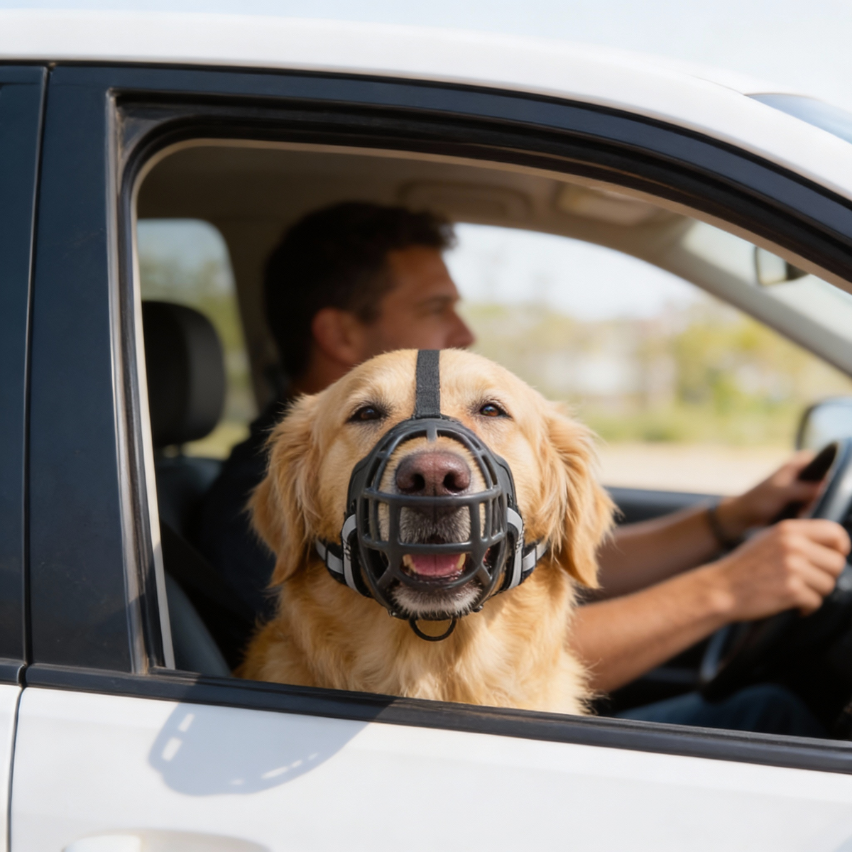 Atmungsaktiver Maulkorb für Hunde gegen Beissen und Bellen