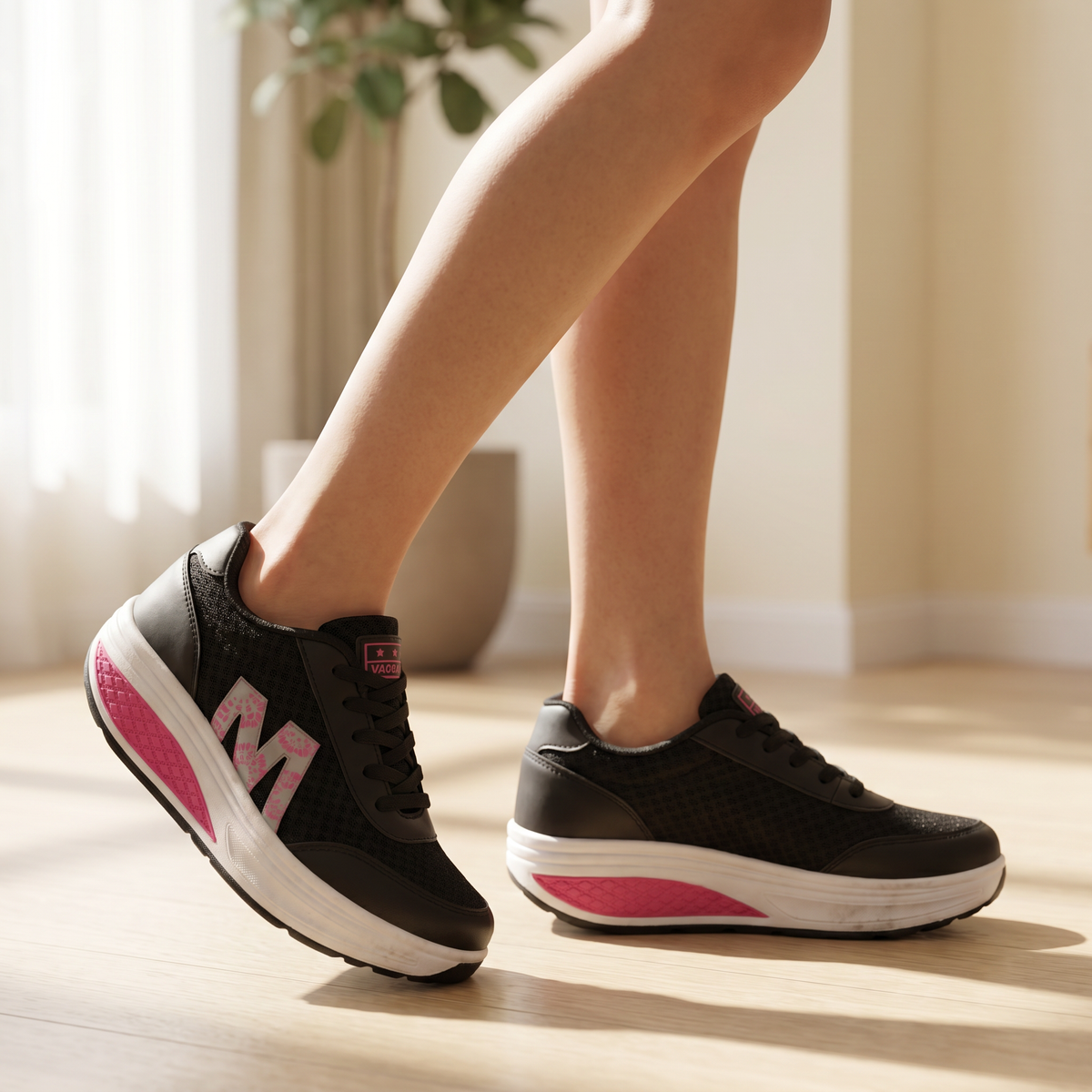 Atmungsaktiver Textil-Damensportschuh | Bequemer orthopädischer Walkingschuh
