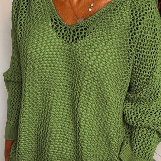 Lockerer Damen-Kapuzenpullover aus Grobstrick