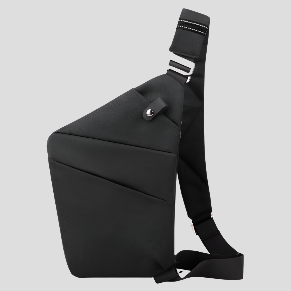 Diebstahlsichere Herren-Schultertasche mit versteckten Taschen