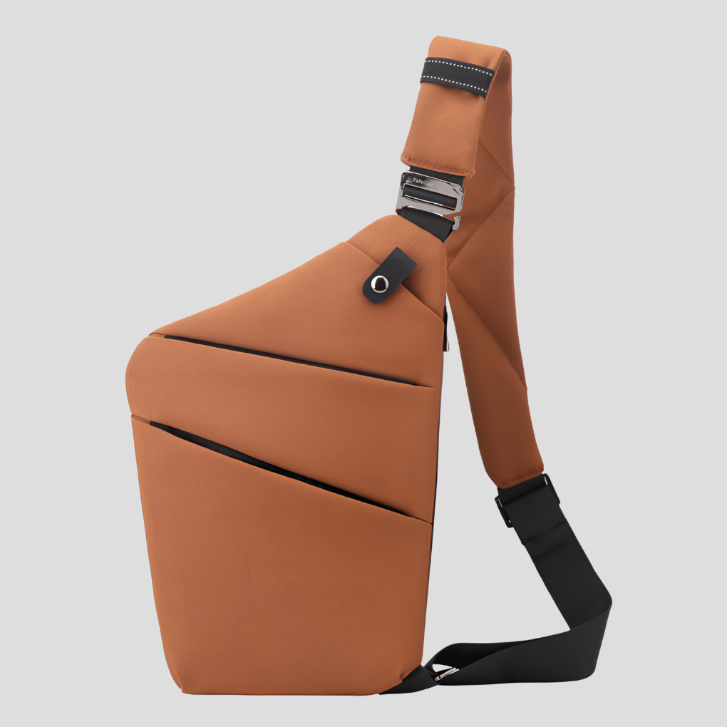 Diebstahlsichere Herren-Schultertasche mit versteckten Taschen