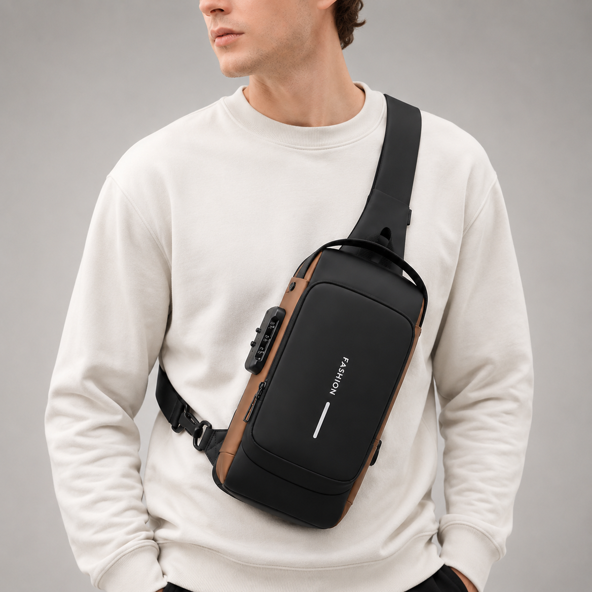 Diebstahlsichere Brusttasche