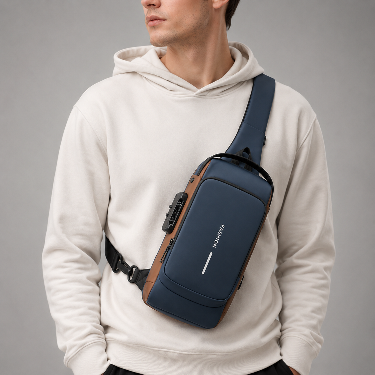 Diebstahlsichere Brusttasche