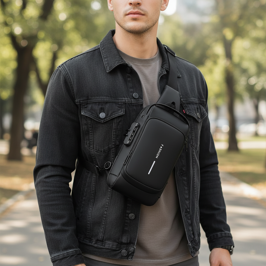 Diebstahlsichere Brusttasche