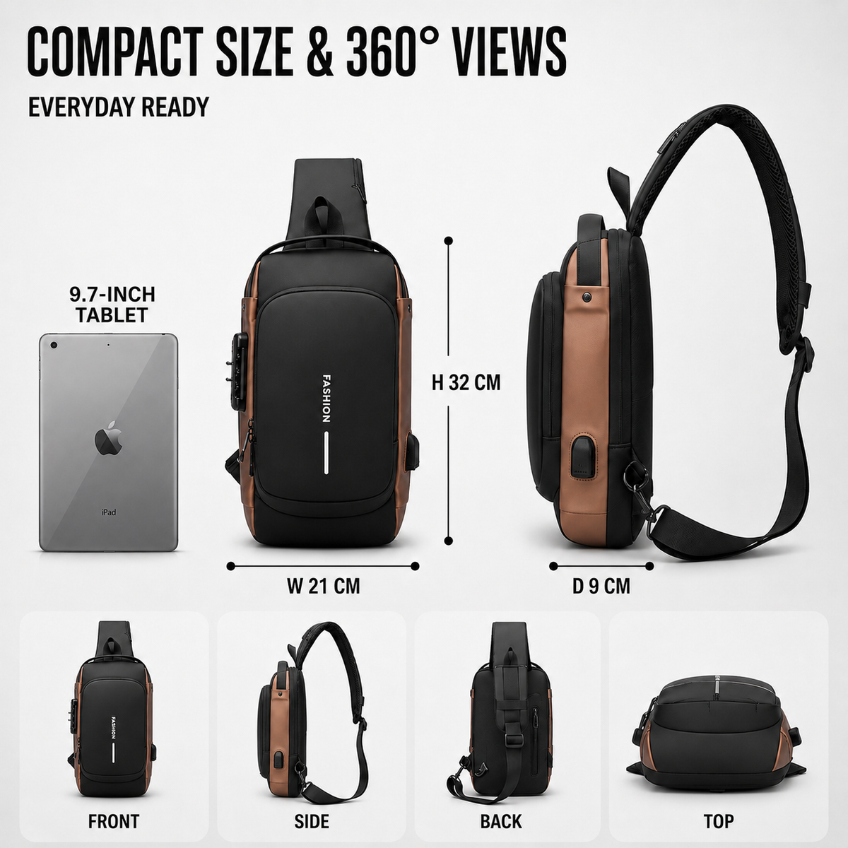 Diebstahlsichere Brusttasche