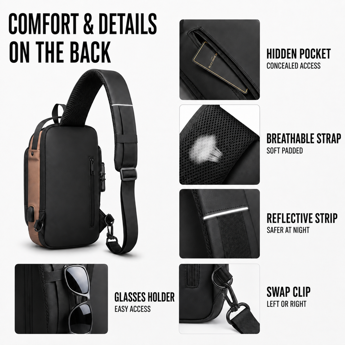 Diebstahlsichere Brusttasche
