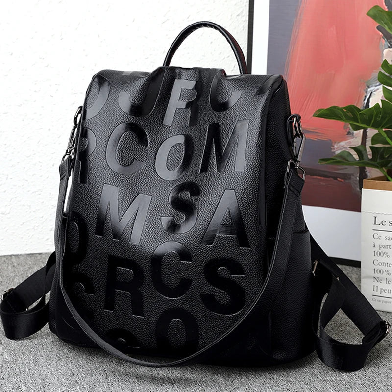 Diebstahlsicherer Damen-Rucksack aus weichem Leder