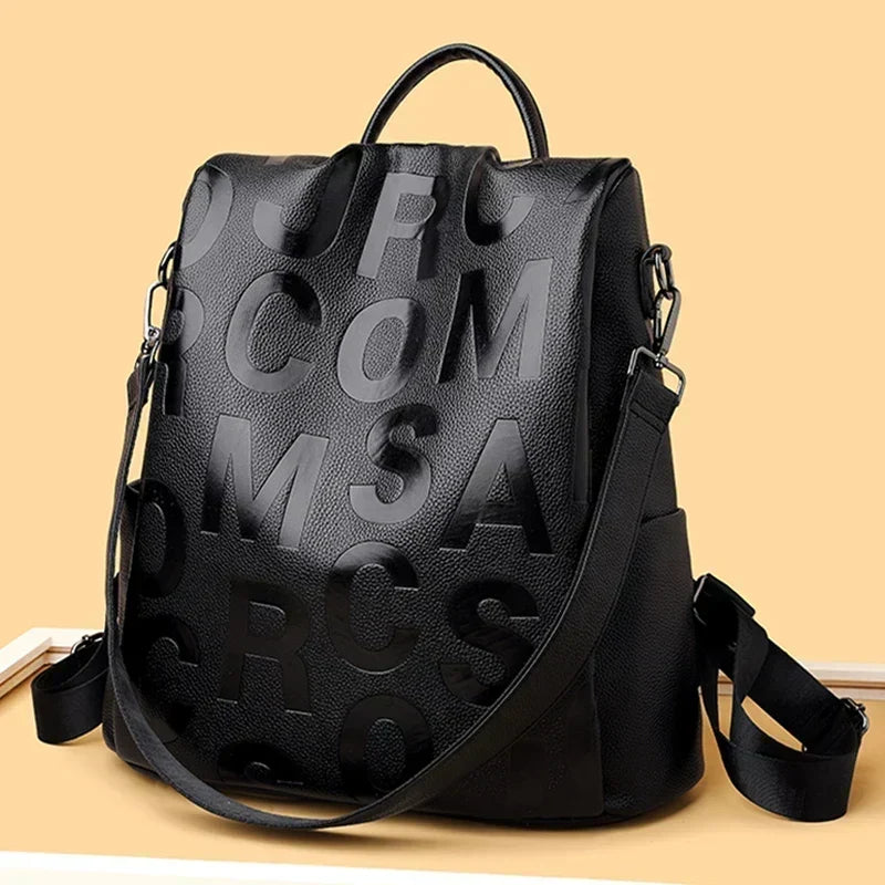 Diebstahlsicherer Damen-Rucksack aus weichem Leder