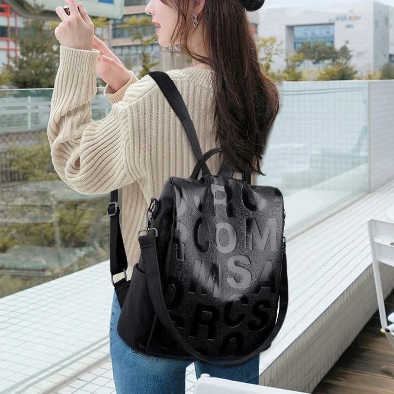 Diebstahlsicherer Damen-Rucksack aus weichem Leder