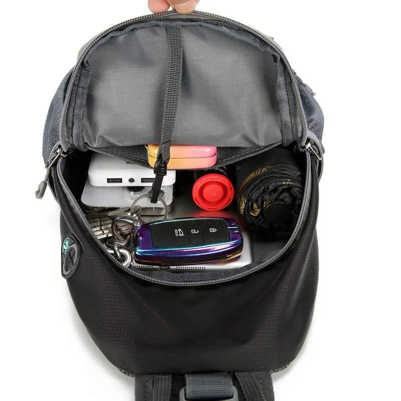 Diebstahlsicherer, wasserdichter Schulterrucksack mit mehreren Fächern – Leichte Crossbody-Reisetasche