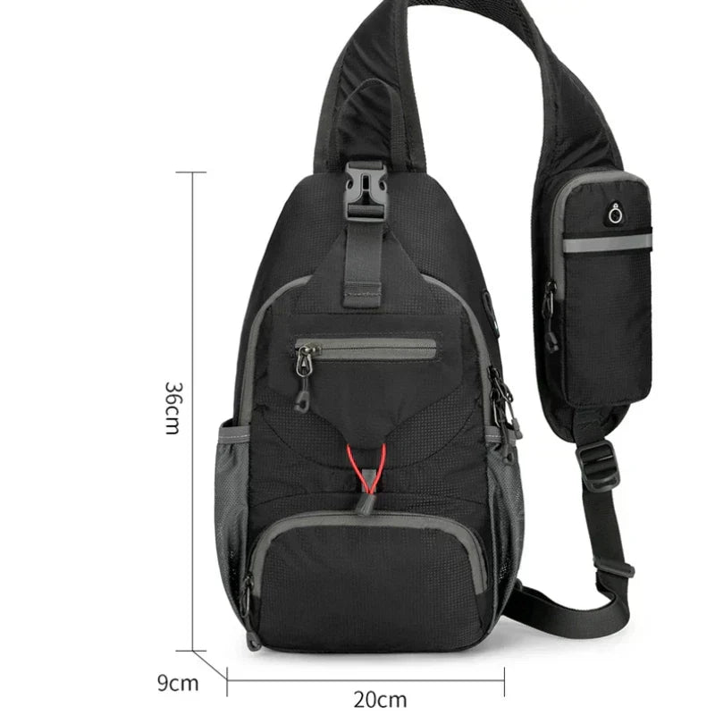 Diebstahlsicherer, wasserdichter Schulterrucksack mit mehreren Fächern – Leichte Crossbody-Reisetasche