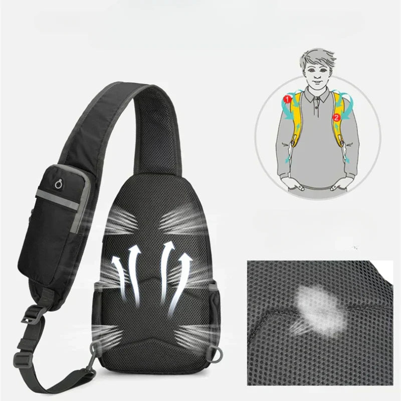 Diebstahlsicherer, wasserdichter Schulterrucksack mit mehreren Fächern – Leichte Crossbody-Reisetasche