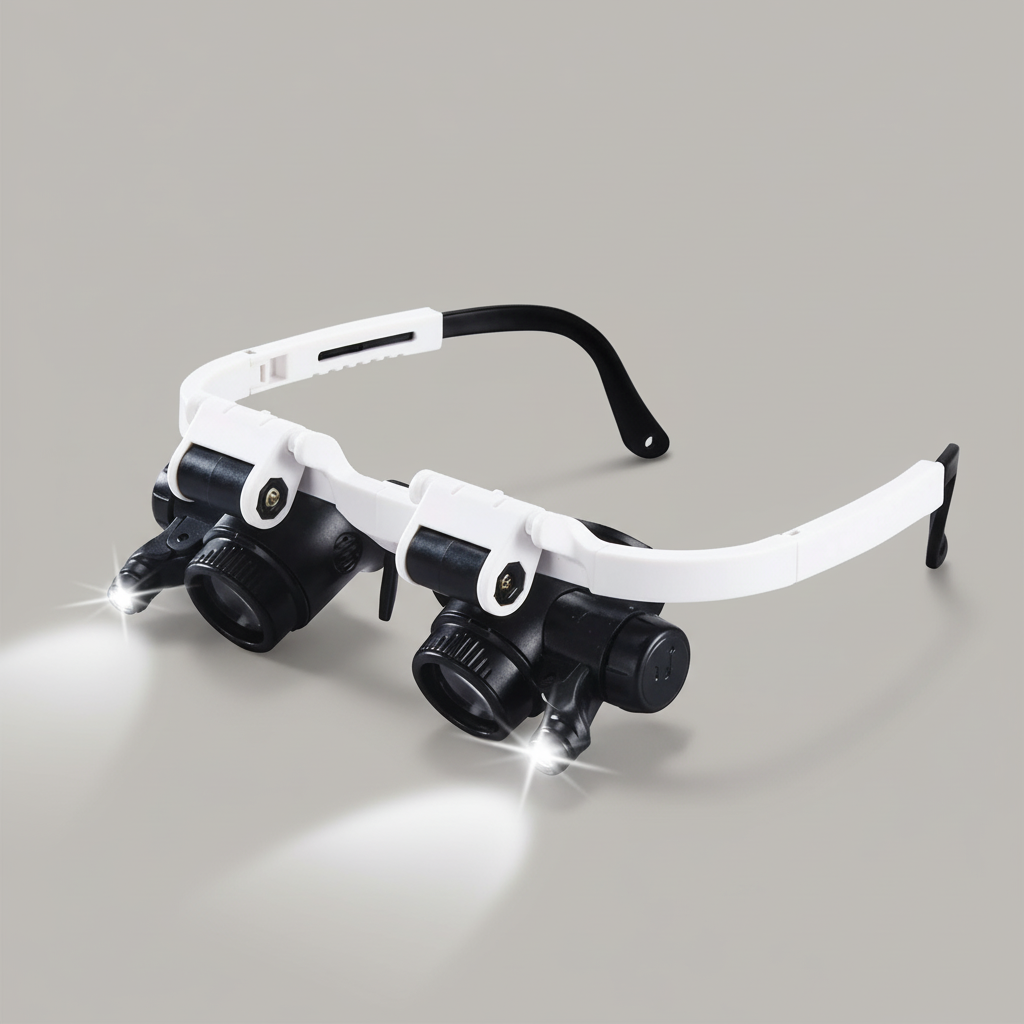 Lupenbrille mit LED-Licht (8x–23x)