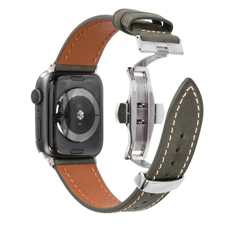 Luxus Lederarmband mit Schmetterlingsschliesse