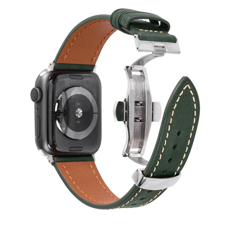 Luxus Lederarmband mit Schmetterlingsschliesse