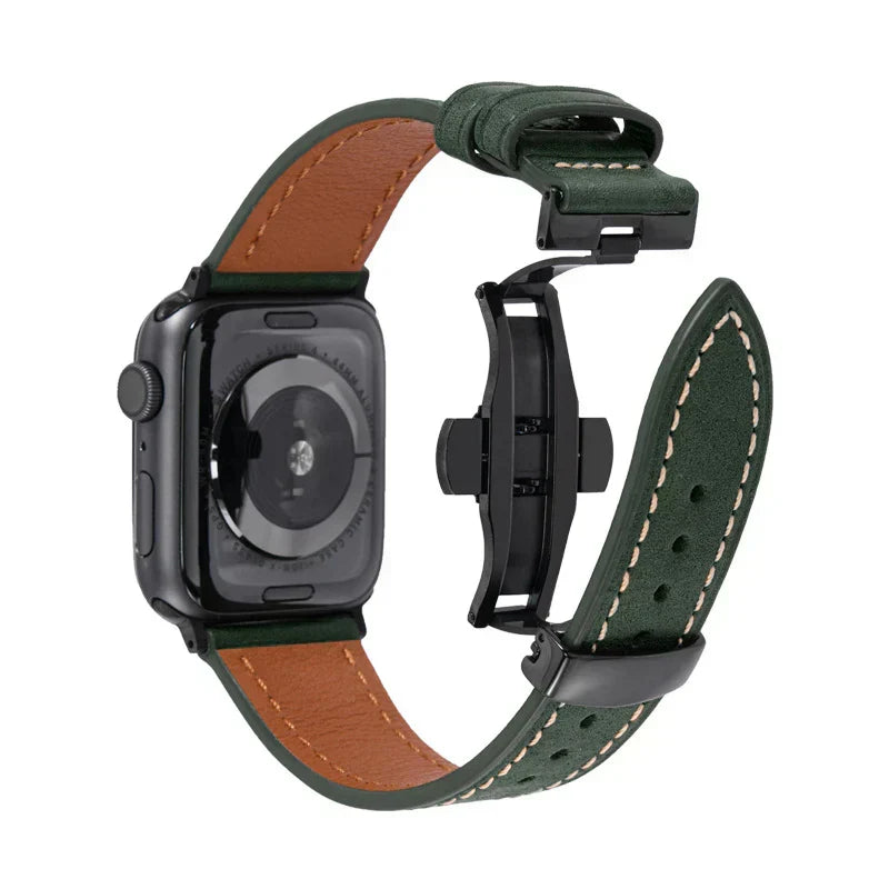 Luxus Lederarmband mit Schmetterlingsschliesse