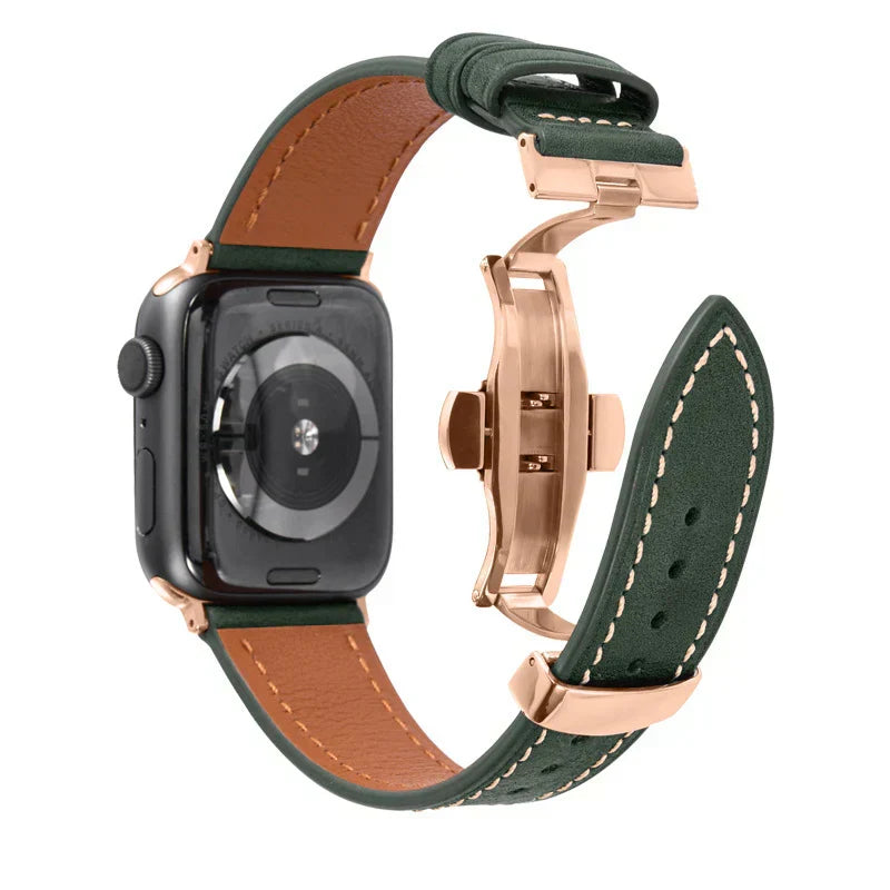 Luxus Lederarmband mit Schmetterlingsschliesse