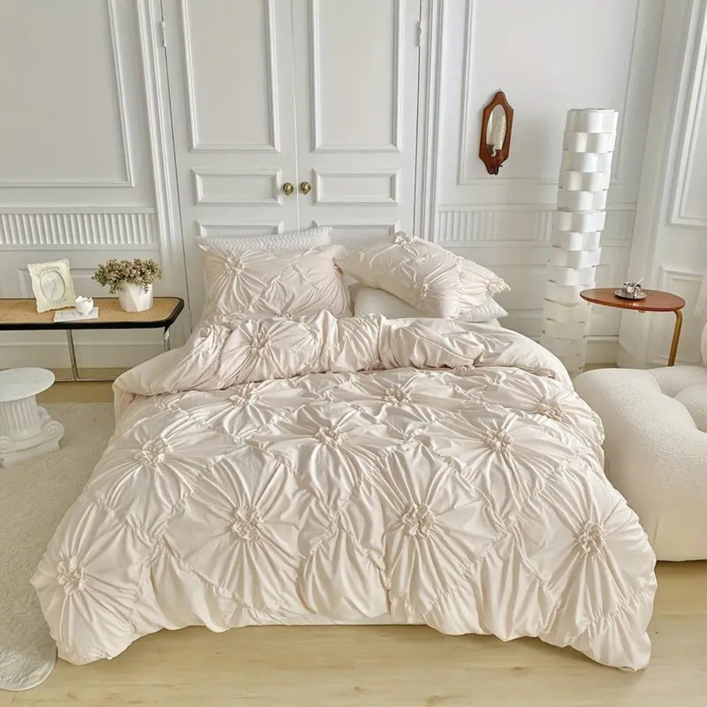 Luxus Bettwäsche-Set mit Waffelmuster