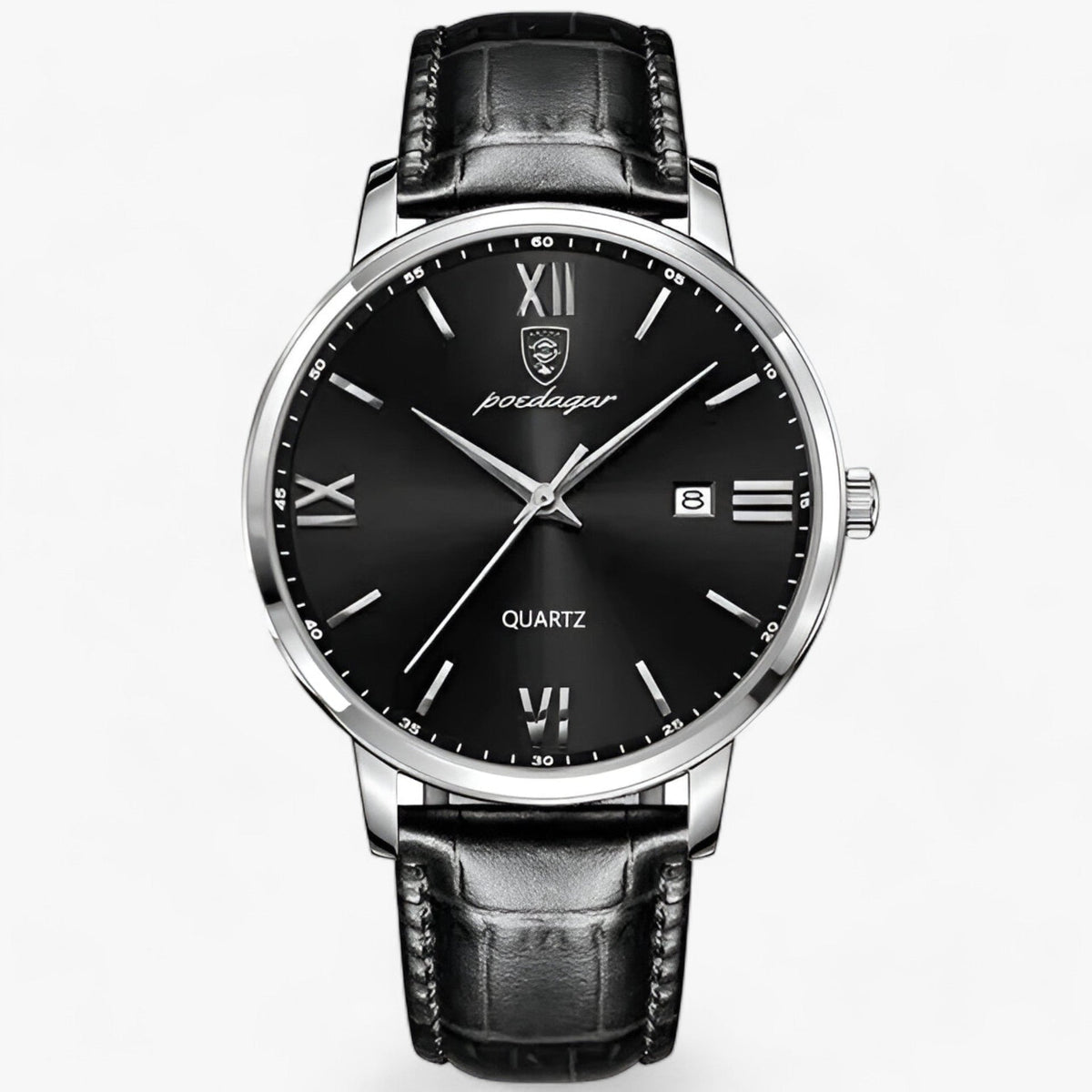 Luxus-Herrenarmbanduhr mit Lederarmband