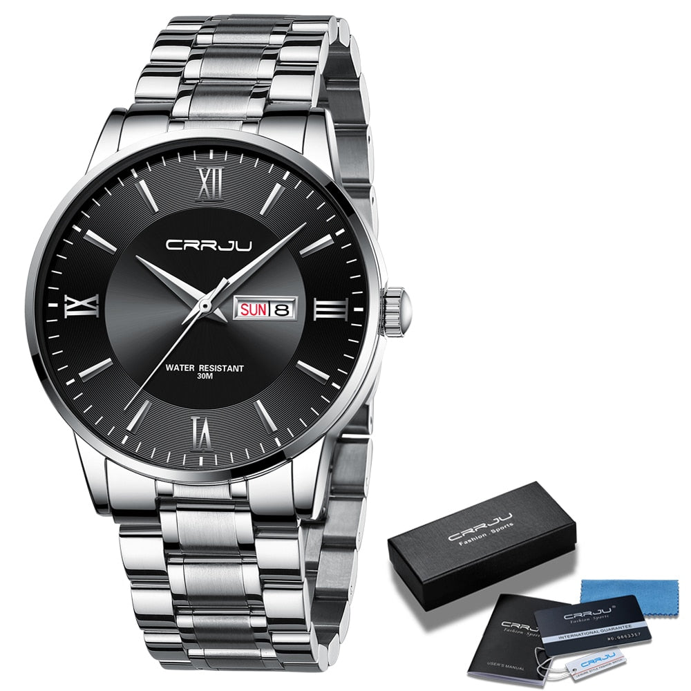 Luxus Herren wasserdichte Sportuhr – Edelstahl Quarz-Chronograph