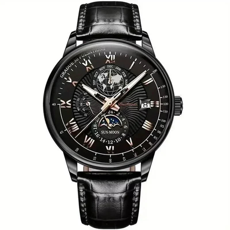 Luxus mechanische Herrenarmbanduhr mit Mondphasenanzeige