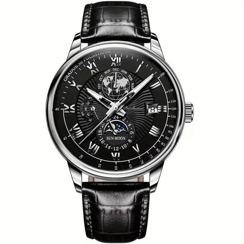 Luxus mechanische Herrenarmbanduhr mit Mondphasenanzeige
