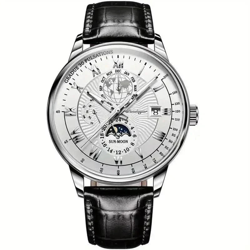 Luxus mechanische Herrenarmbanduhr mit Mondphasenanzeige