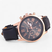 Wasserdichte Luxus-Damenuhr mit Lederarmband