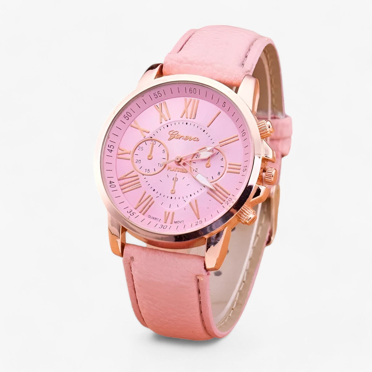 Wasserdichte Luxus-Damenuhr mit Lederarmband