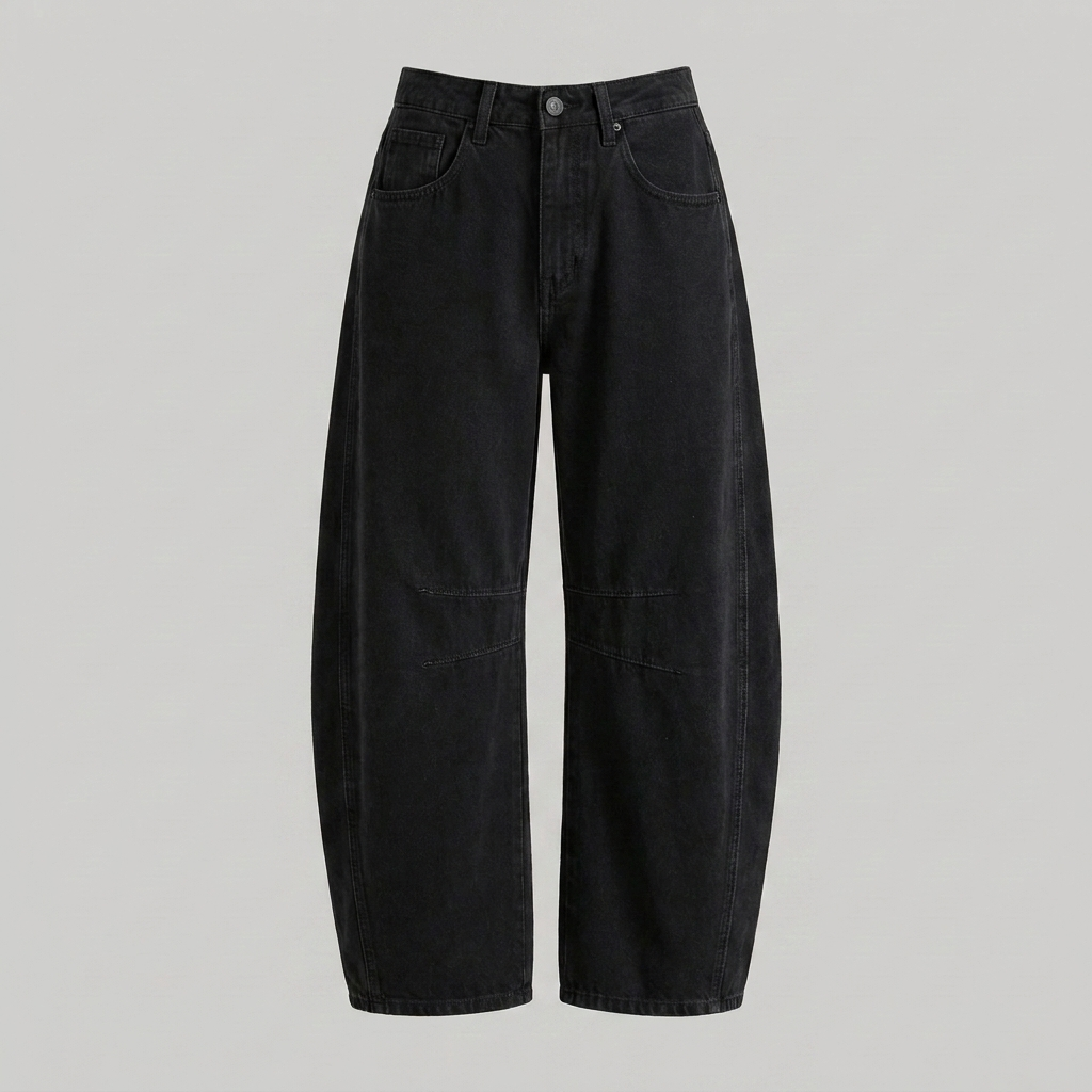High-Waist-Jeans mit weitem Bein