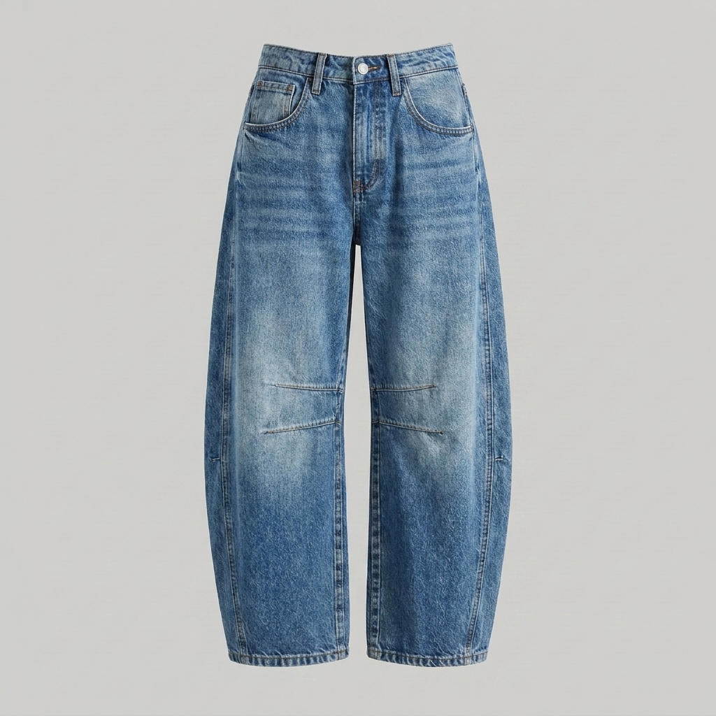 High-Waist-Jeans mit weitem Bein
