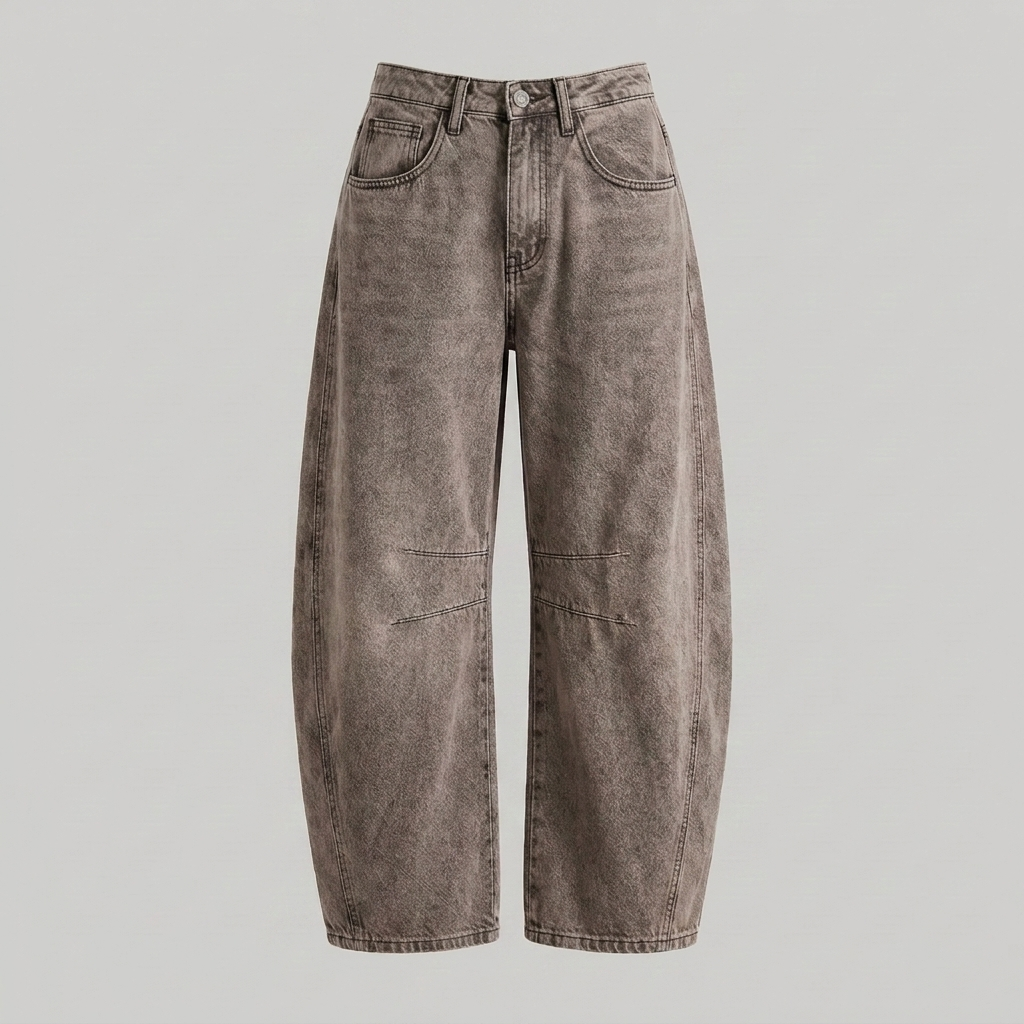 High-Waist-Jeans mit weitem Bein