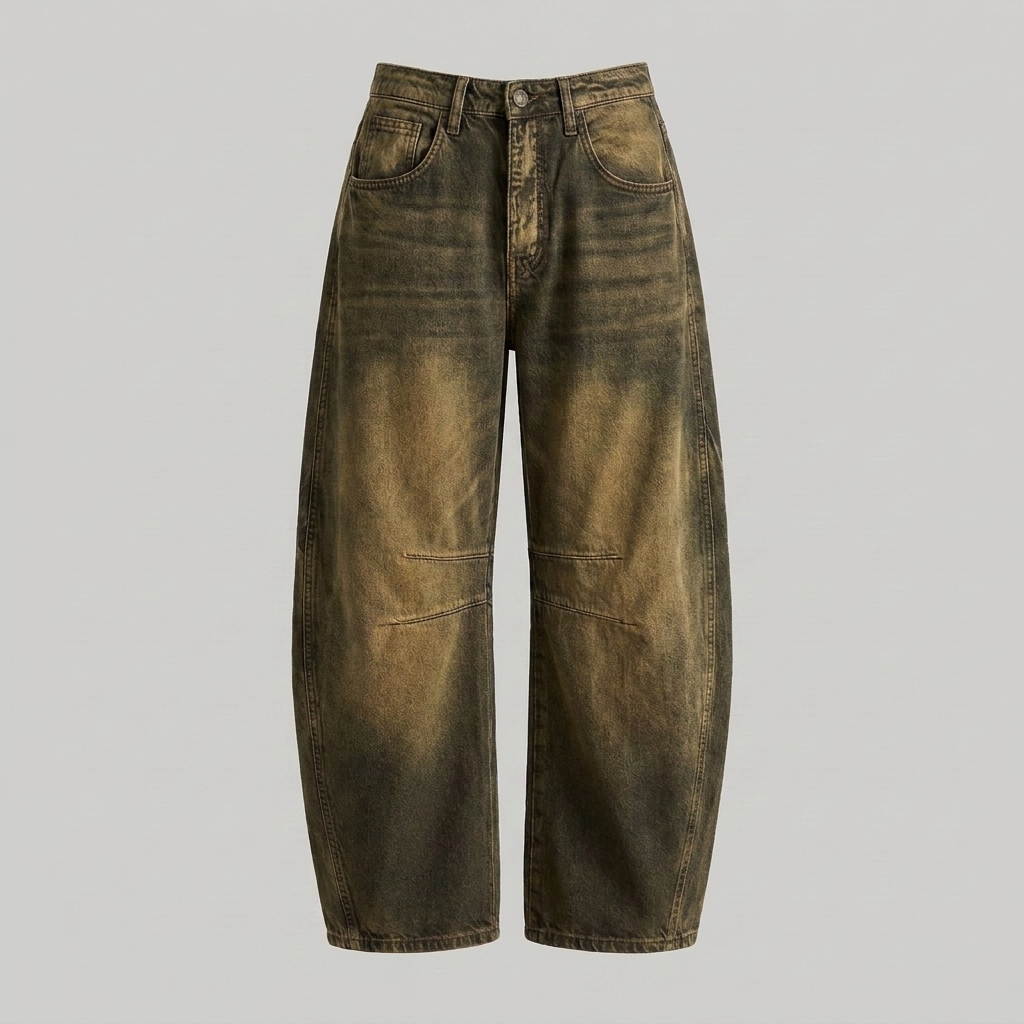 High-Waist-Jeans mit weitem Bein