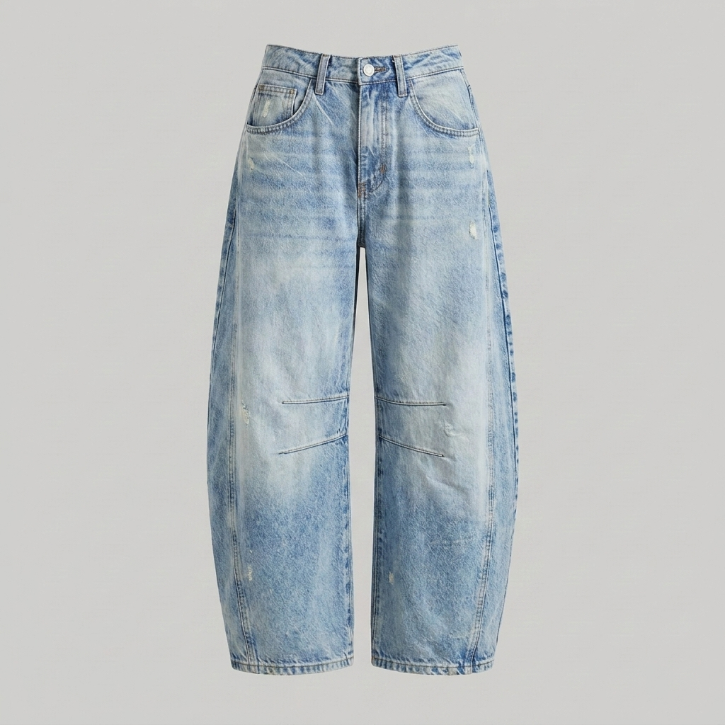 High-Waist-Jeans mit weitem Bein