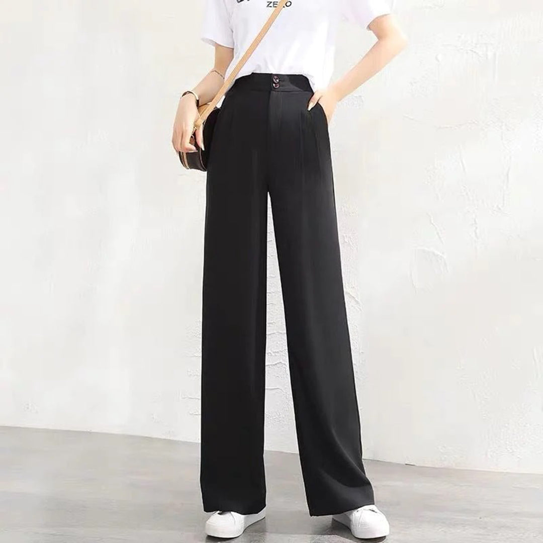 Damenhose mit hoher Taille und weitem Bein