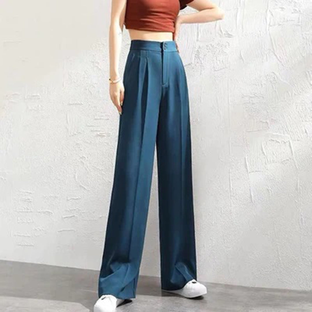Damenhose mit hoher Taille und weitem Bein