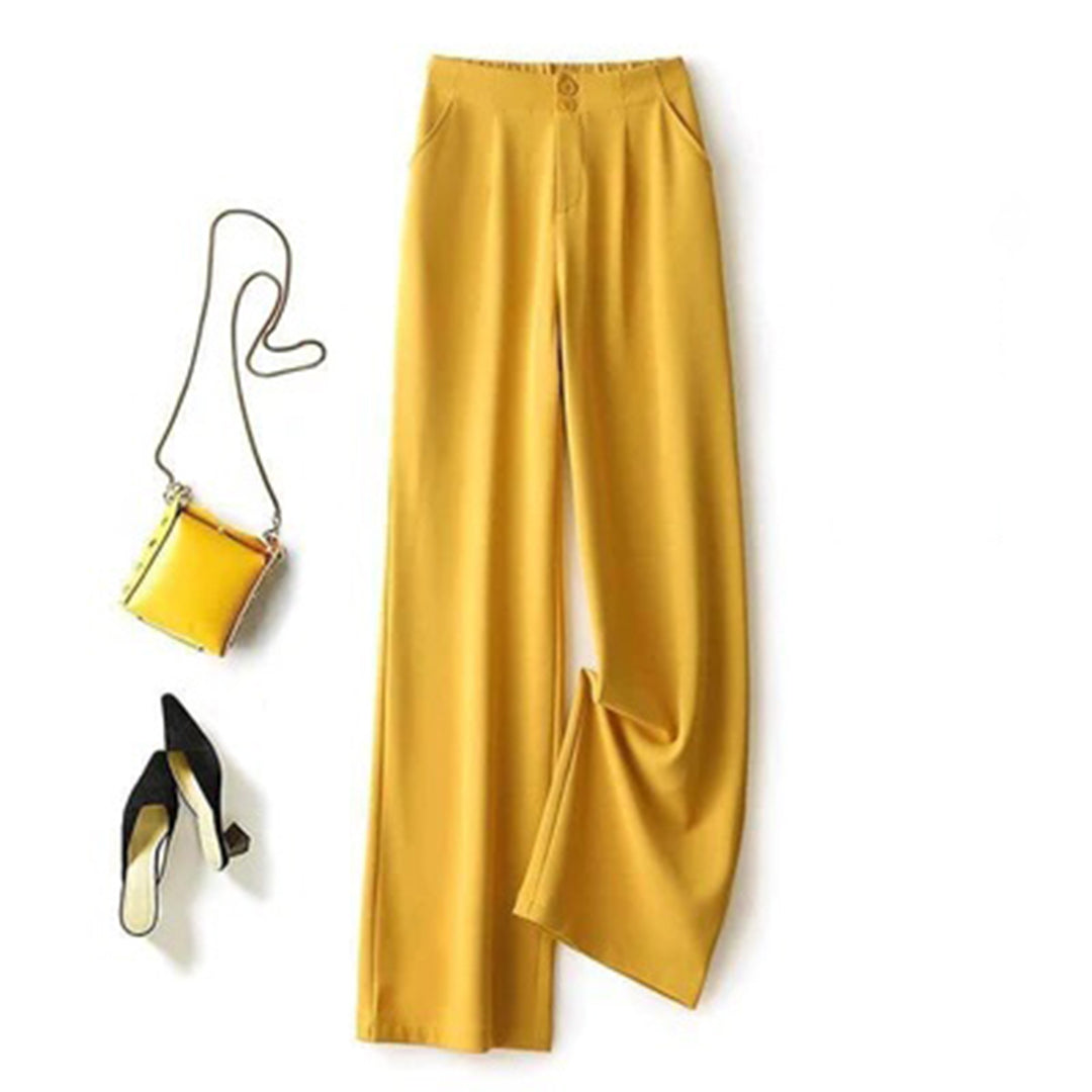 Damenhose mit hoher Taille und weitem Bein