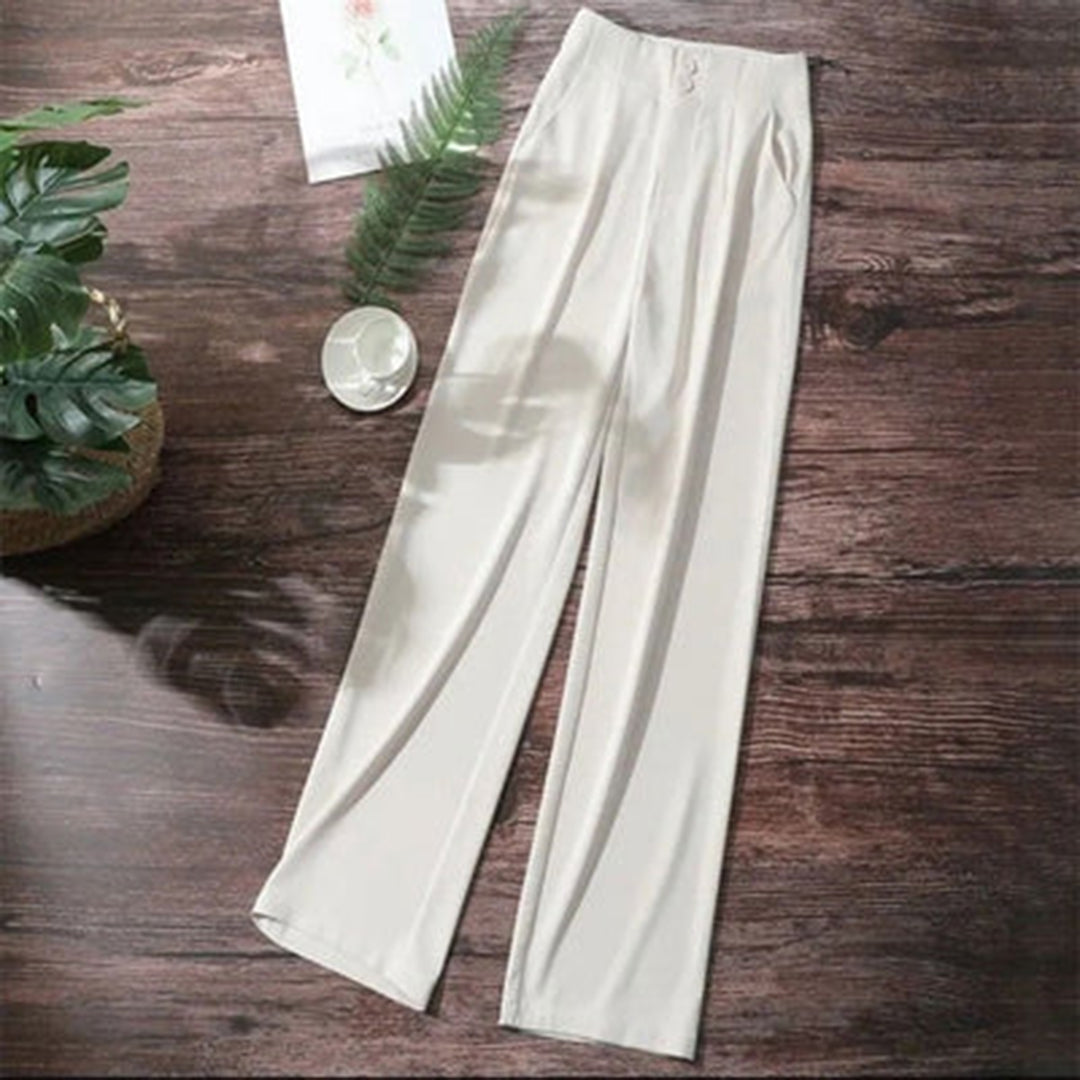 Damenhose mit hoher Taille und weitem Bein