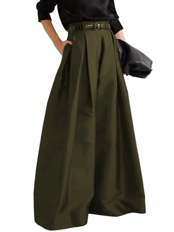 Damenhose mit hoher Taille und weitem Bein in Dunkelblau