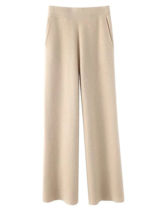 Bequeme Kaschmirhose mit hoher Taille für ganztägige Wärme und Weichheit