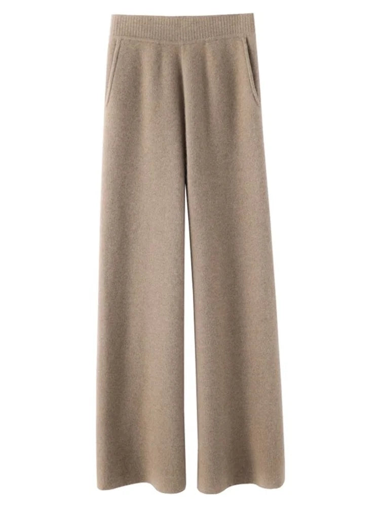 Bequeme Kaschmirhose mit hoher Taille für ganztägige Wärme und Weichheit