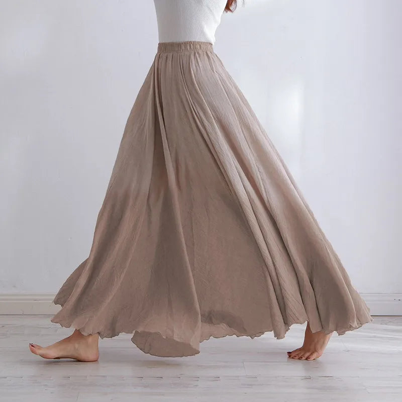 Langer Damenrock mit hoher Taille