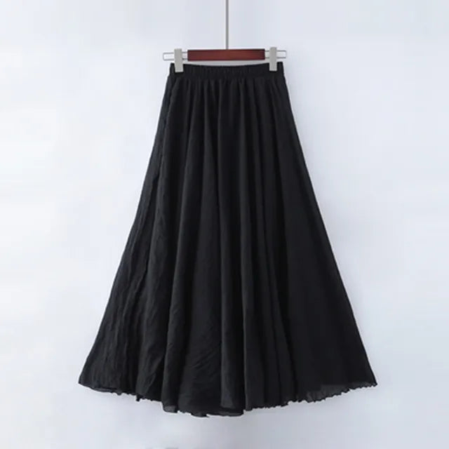 Langer Damenrock mit hoher Taille