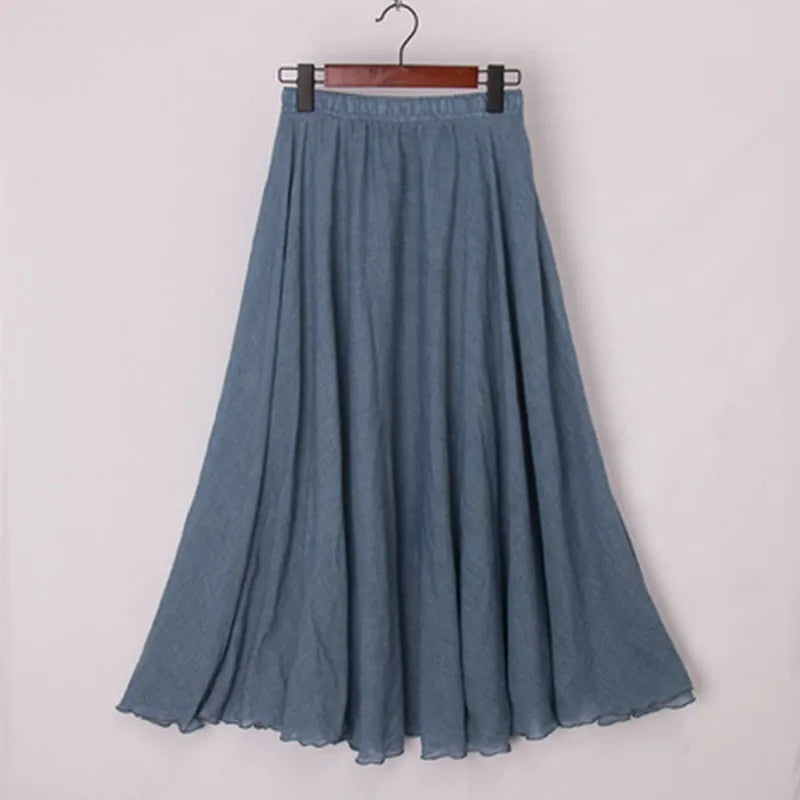 Langer Damenrock mit hoher Taille