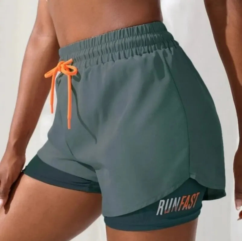 Sport-Shorts mit hoher Taille